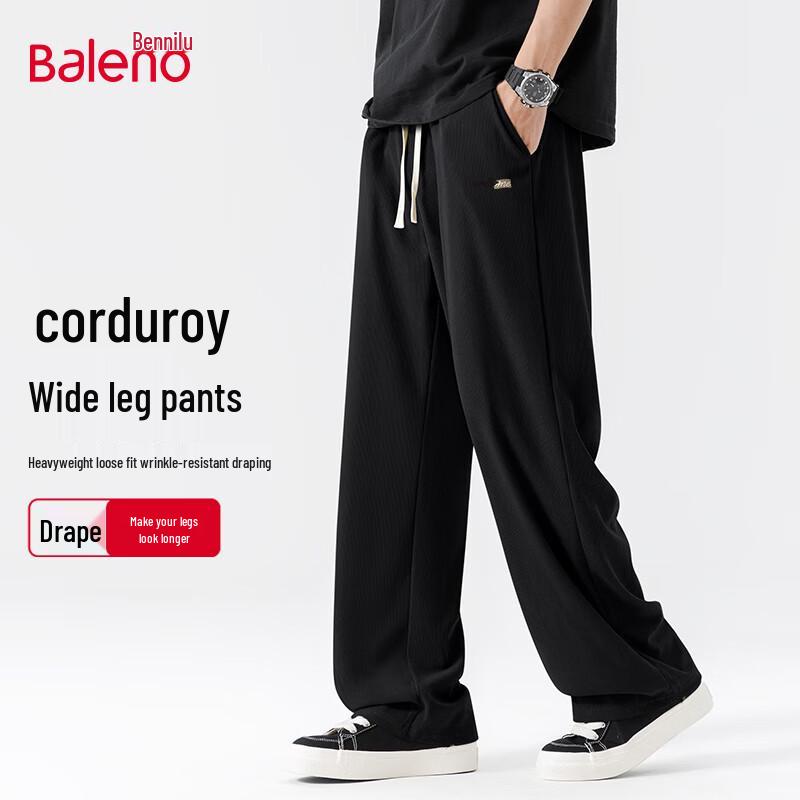 Baleno Men's Corduroy Wide-Leg Pants