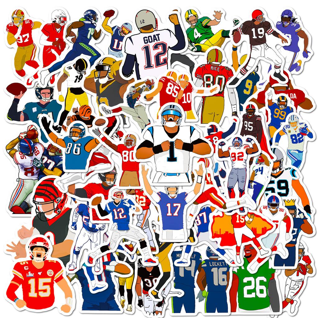 50 Rugby Classic Action Stickers Graffiti Personality Sports Diy Luggage Mobile Phone