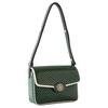 Robinson Solid Double T Logo Chevron Flap Leather Shoulder Bag Women Shoulder Bag Green 149461-304