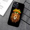 Bob Marley Rasta Lion Phone Case For iPhone 16e,16,15,14,13,12,11,XS,XR,X,8,7,Pro,Max,Plus,mini Silicone Black Cover