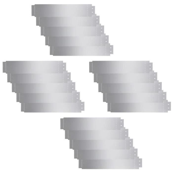 VidaXL Clôture de pelouse 20 pcs Acier galvanisé 100x20 cm