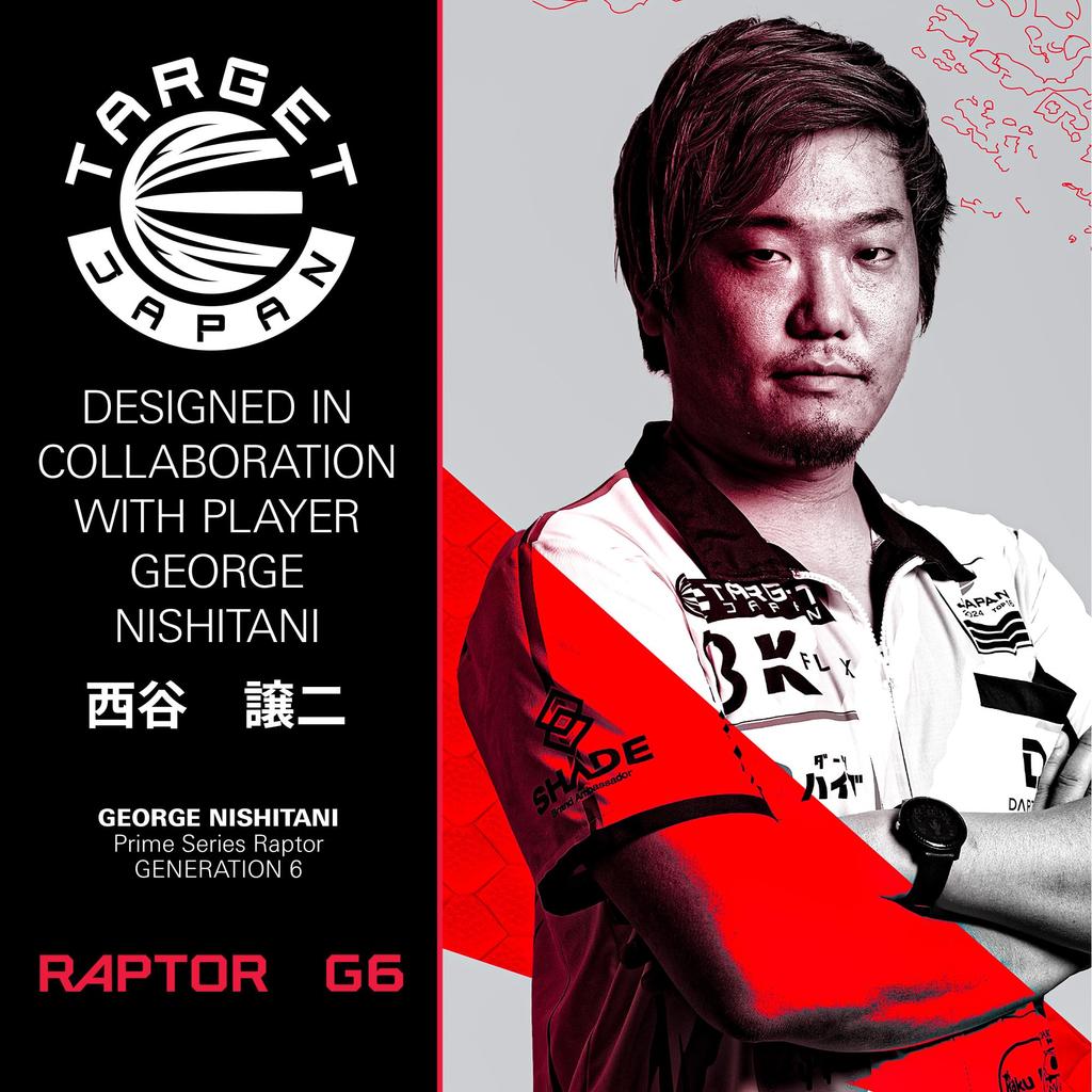 Target Japan PRIME SERIES RAPTOR GEN6 Joji Nishitani Tungsten 2BA Soft Tip Darts 2BA SOFT TIP 6 Shape Flights and 2BA SOFT TIP DARTS 90% K-Flex Set,