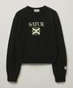 Seteo (W) Apero Volume Sleeve Crop Sweatshirt Black