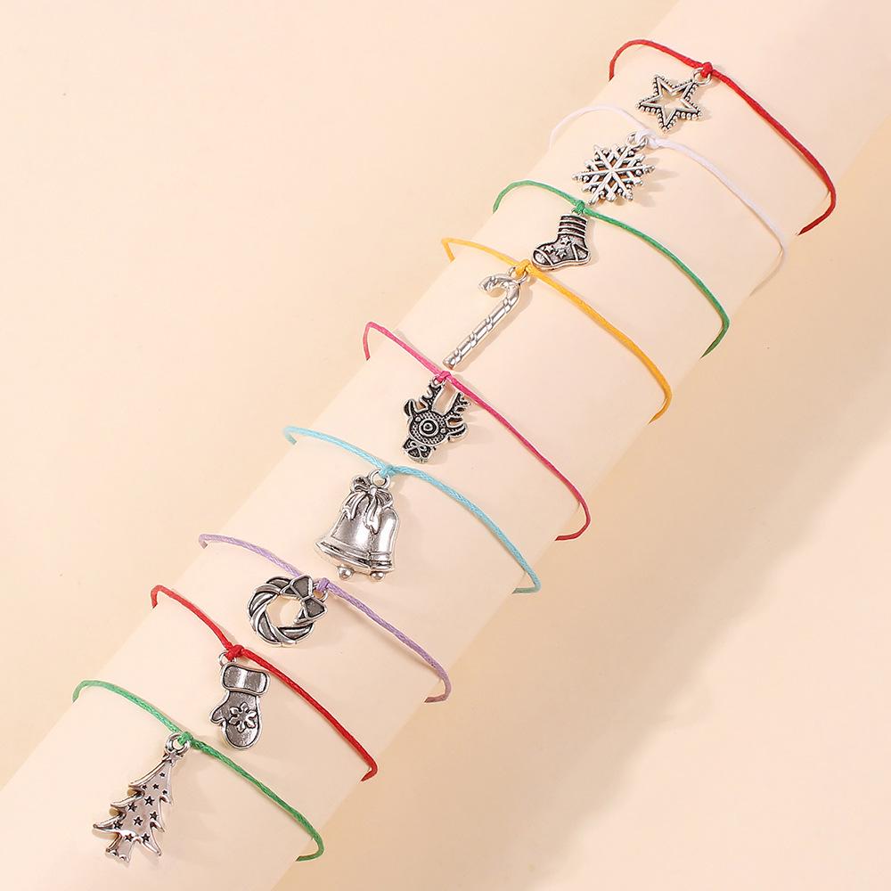 Geometrisches Feiertagsarmband-Set - Trendiger Legierungs-Weihnachtsschmuck