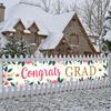 Grad Event Banner Graduation Caps Grad Party Background Senior Grad Backdrop Red And Blue For Graduation Ceremony Graduation
