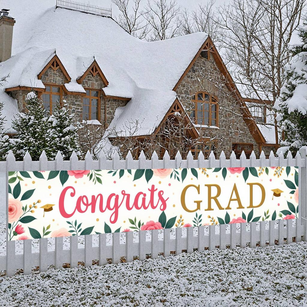 Grad Event Banner Graduation Caps Grad Party Background Senior Grad Backdrop Red And Blue For Graduation Ceremony Graduation
