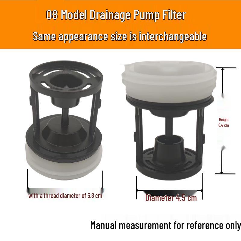 Drain Pump Valve Cover & Filter for Drum Washing Machine