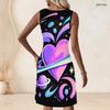 Plus Size Women Round Neck Sleeveless Tank Midi Dress Summer Light Leisure Outfit