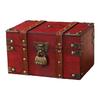 Secure Wooden Treasure Box with Lock for Keys and Passwords Retro Style Storage Solution for Home or Office Decor