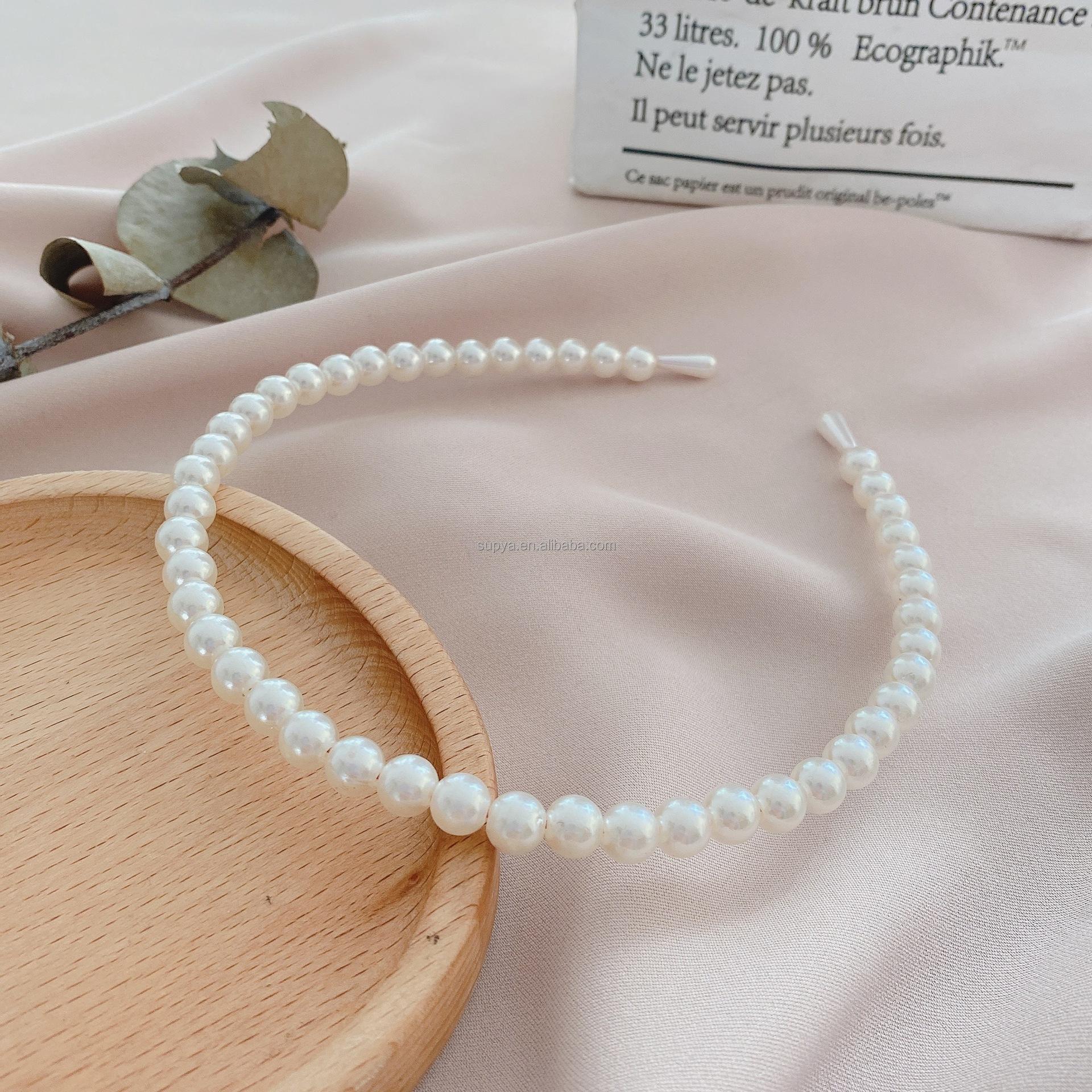 High Quality Pearl Hair Hoop Three Piece Set Handmade Ladies Elegant Headbands Bridal Pearl Headband for Women