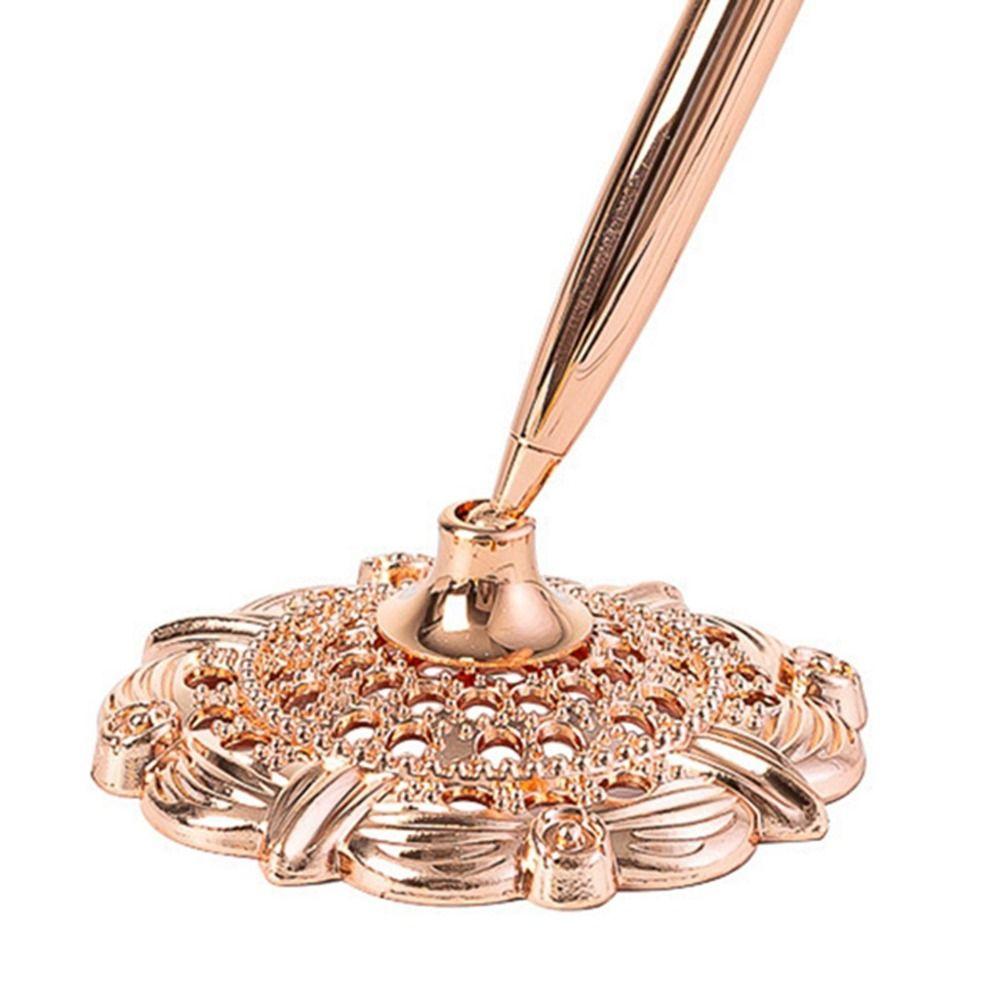 Wedding Decor Reception Desk Pen Attached Base Metal Pen Stand Holder  Guest Book