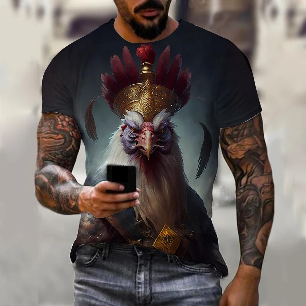 Tricou bărbați pentru bărbați Tricouri grafice cu cocoș cu animale imprimate 3D Topuri supradimensionate Tricouri cu mâneci scurte de stradă Îmbrăcăminte bărbătească de vară