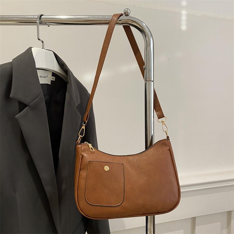 Texture niche simple shoulder armpit bag women's bag trendy versatile women's versatile crescent bag