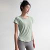 Atmungsaktives Schnelltrocknendes 3D-Schnitt-Mesh-Yoga-T-Shirt - Kurzarm