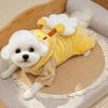 Warm Fleece Pet Pajamas Dogs Cats Winter Cozy Four-Legged Outfit Cartoon Bee Design