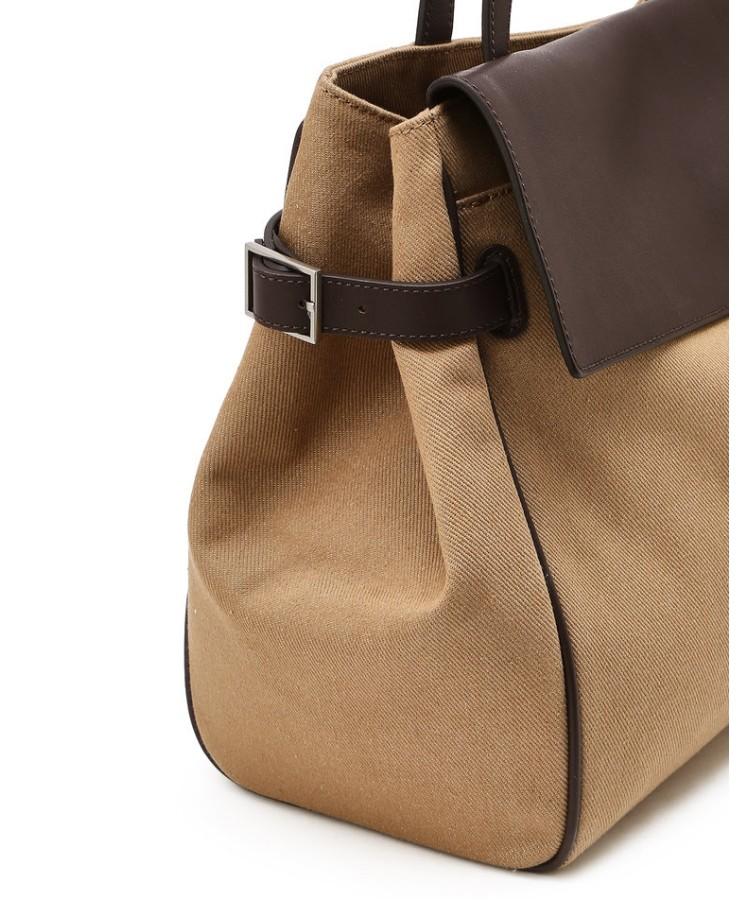 Hazzys Women Acc Aura Commute Brown Canvas Leather Combination Shoulder Bag L Hiba6E159I2