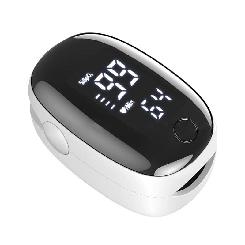 LK89 FDA Certified White Round Pulse Oximeter: Heart Rate & Blood Oxygen Monitor with Finger Clip