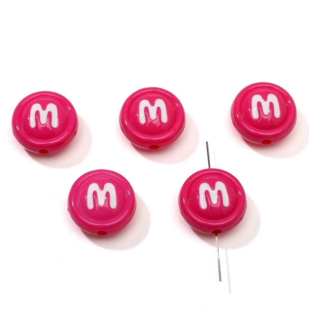 Double Sided Biscuit Charms Enamel M Drip Design for DIY Jewelry 2 or 10 Pcs