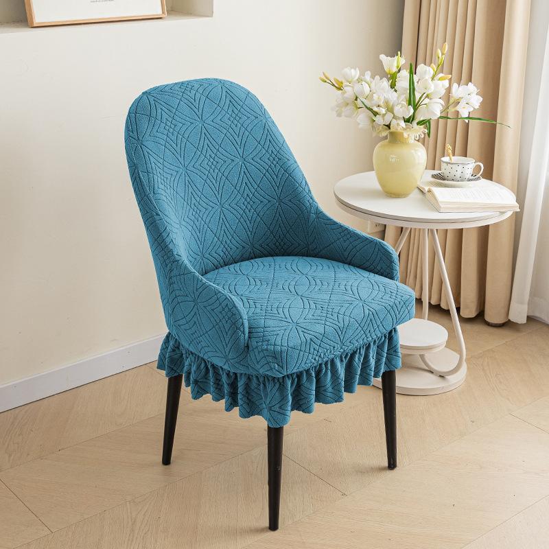 

Утолщенный изогнутый жаккардовый чехол на стул с подлокотниками, чехол на стул, бытовой эластичный чехол на стул, универсальный чехол на стул с юбкой, пылезащитный чехол на стул One Size