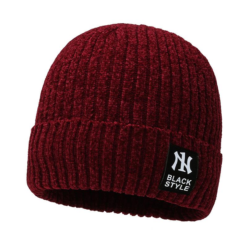 Cappello da uomo in pile lavorato a maglia, cappello in lana ciniglia con protezione per le orecchie, cappello da ciclismo invernale da esterno per giovani uomini, cappello termico