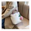 1 Pcs Plush Handbag Women's Shoulder Bags Messenger Bag Winter Warm Fluffy Bucket Bag