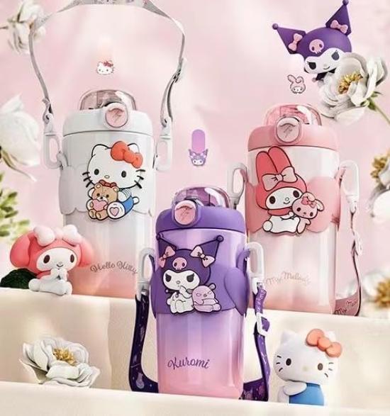 Hangyodon Kuromi Thermos Water 500ml Vacuum 316 Stainless Perfect for and Keeps Drinks Cold and Perfect Gift for Bottle, Insulated, Steel, Commuting,
