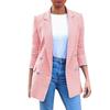 Women's Solid Colour Fashion Lapel Slim Fit Slit Pocket Cardigan Suit Coat