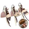 1Pcs New Plaid Bear Plush Keychain Braided Rope Keyring Creative Plush Pendant Lovely Cake Ice Cream Bag Charm