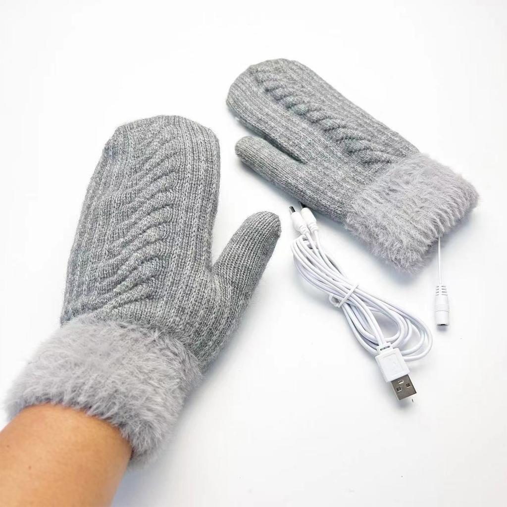 Unisex Heated Gloves, Double-Layer -Lined Mitten for Cycling and Winter Warmth, Constant Temperature