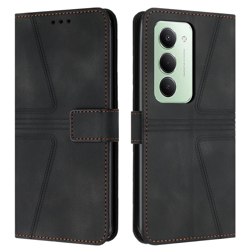 For Xiaomi Redmi 15 4G (EU) (171mm) Case Triangle Imprinted Anti-Scratch PU Leather Phone Wallet Cover