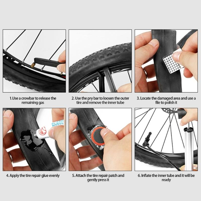 Portable Bicycles Tire Repair Kits Rubber Bike Tube Patches Bike Tube Puncture Patches Kits Cycling Repair Tool