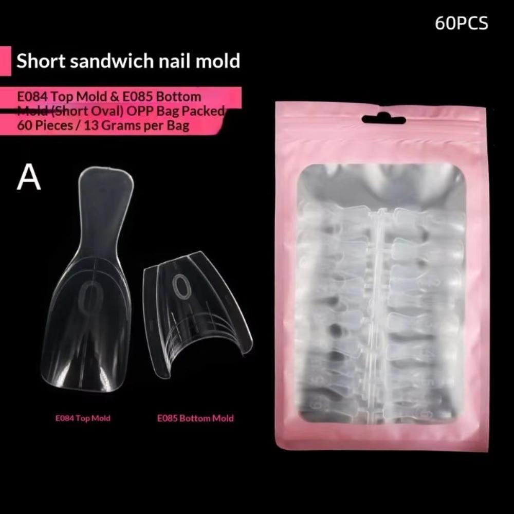 

60/240/300 Pcs Acrylic Coffin Nail Forms 15 Size Oval Nail Extension Nail Easy Nail Extensions A-60PCS
