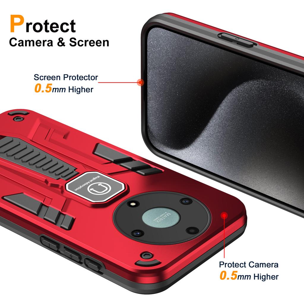 For Honor X9a 5G/X40 5G/Magic5 Lite 5G Phone Case Kickstand Hard PC Soft TPU Rugged Cover