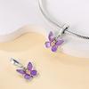 Authentic Copper Charm Bead Charms Luxury Purple Butterfly Pendant Bead Charms Compatible With Bracelets Diy Women Making Delicate Gift