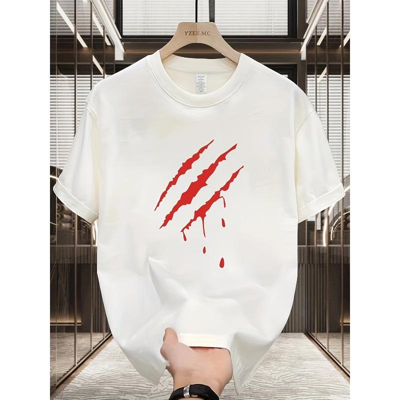 Heavy Pure Cotton Trendy Brand Printed Short-sleeved T-shirt Men's Summer New Large-size Versatile Casual Top