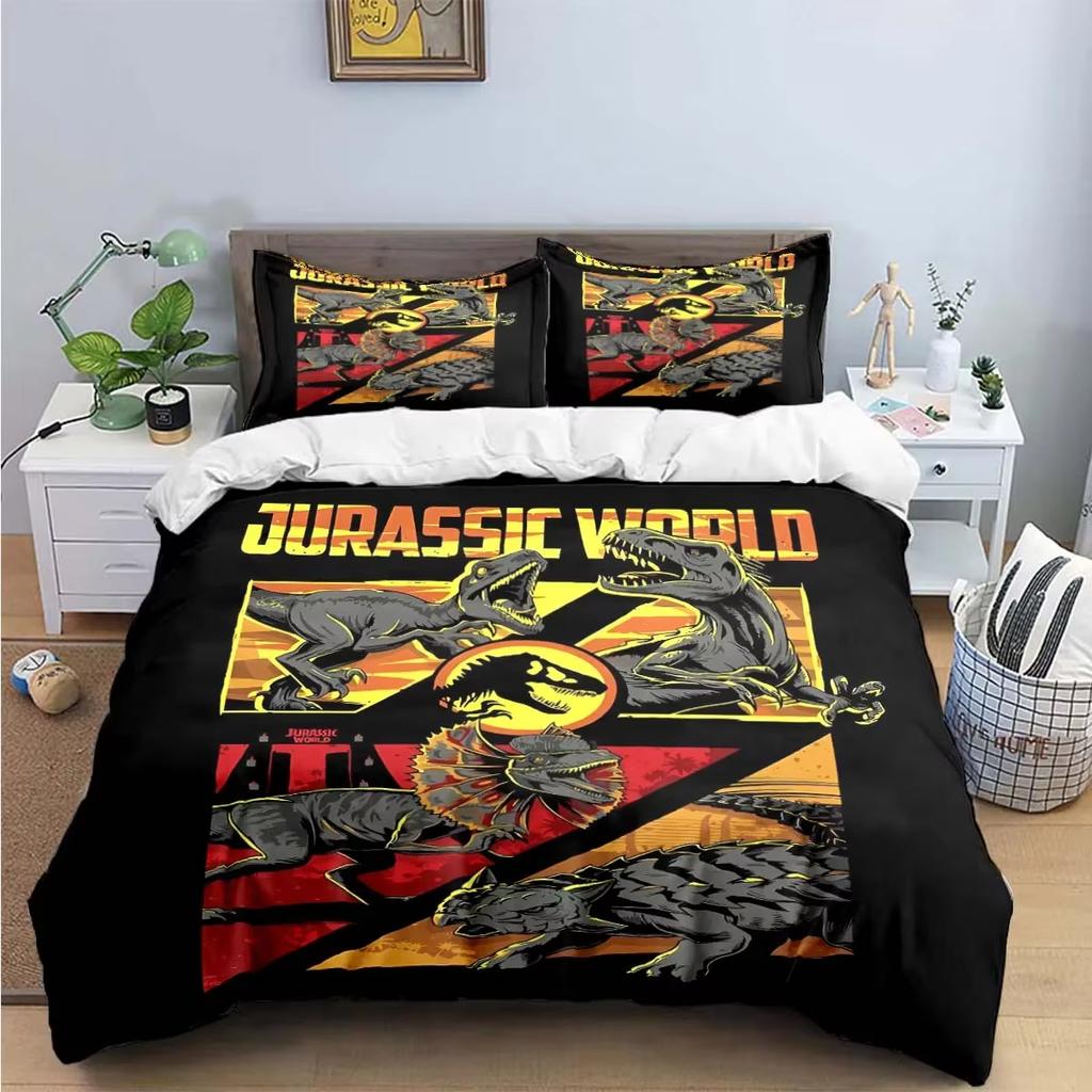 Mode 3D Dinosaur J-Jurassic Park Tryck Sängkläder Sängförsörjningsset Påslakan Sängöverkastset Sängklädesset Lyxgåva