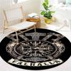 Viking Raven Round Area Rug,Carpet Rug for Living Room Bedroom Sofa Playroom Decor,Non-slip Floor Mat