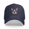 Denim-Kappe, Boston Terrier-Hund, Baseball-Dad-Cap, klassisch gewaschen, 100 % Baumwolle, verstellbar, lässig, Sport, für Unisex, Damen, Mütze