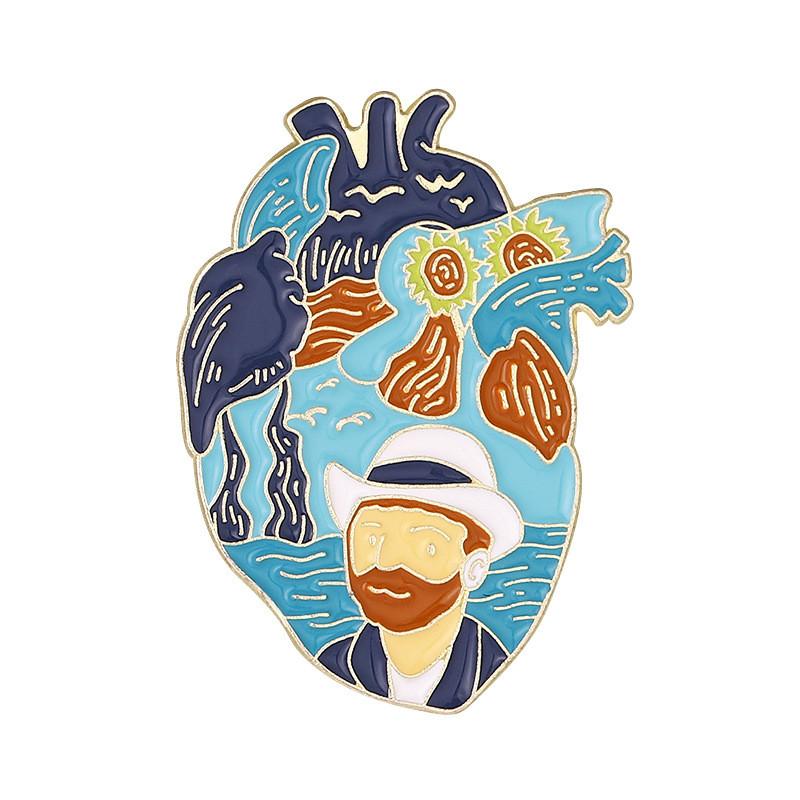 Unique Creative Heart Series Organ Love Heart Brooch Fashion Accessory For Clothing And Bags