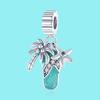 Pendant Charm Bead Copper Beach Coconut Tree Pendants Fit Original Bracelet For Jewelry Making Valentine'S Day Gift