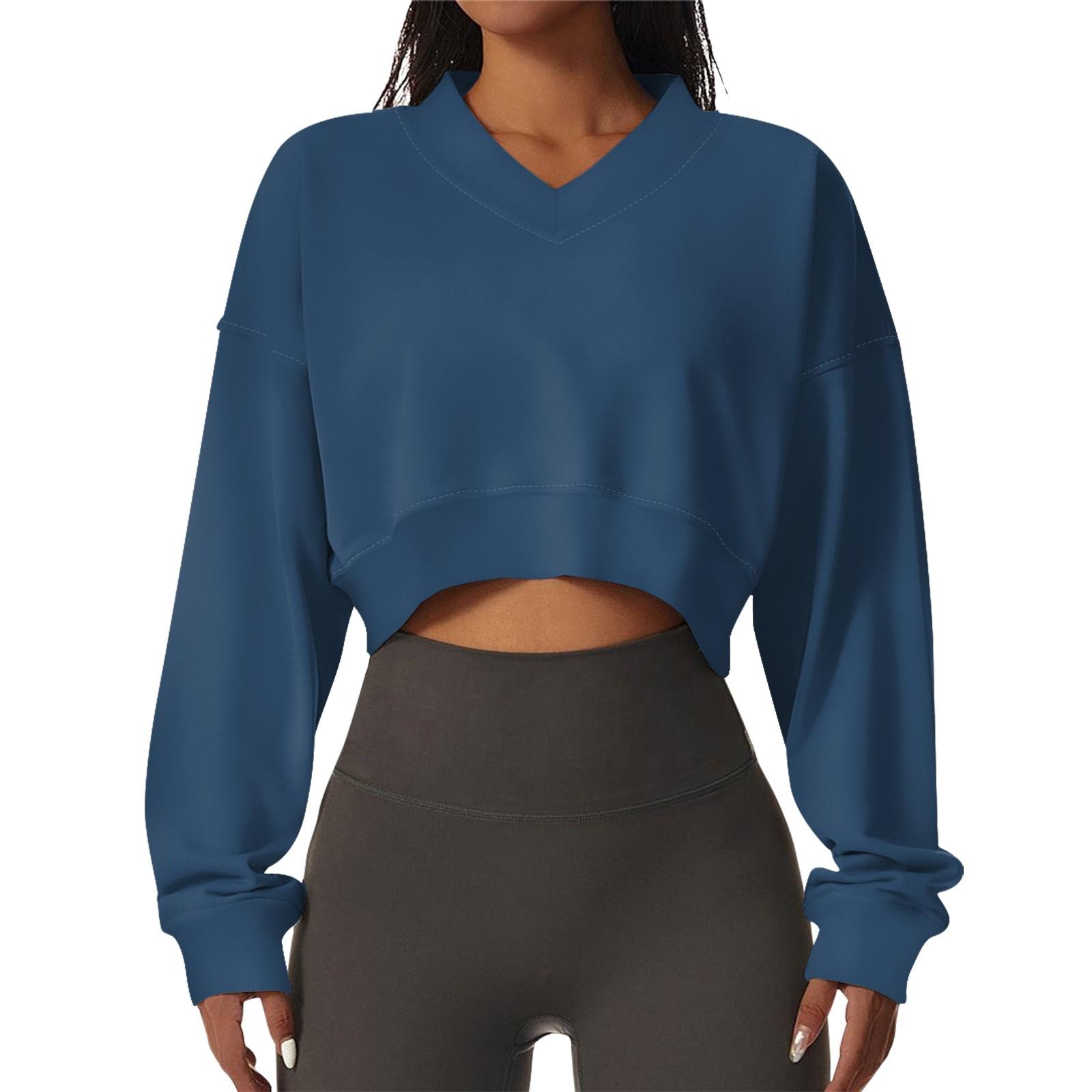 

Женская повседневная модная сексуальная удобная спортивная толстовка с длинными рукавами и V-образным вырезом XXL