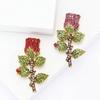 Exquisite Shinning Rhinestone Rose Flowers Brooches For Women Party Jewelry Accessories Gifts