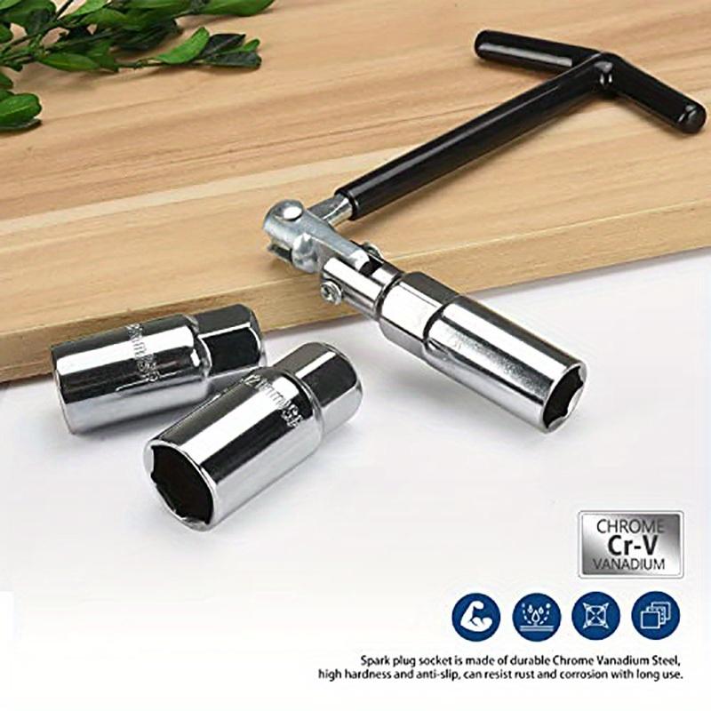 Spark Plug Wrench Set 4 Pieces, Spark Plug Set, Car Repair Tool, Heavy-duty Chrome Spark Plug Disassembly 16mm 18mm and 21mm