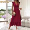 Fashion Summer Spring Short Sleeve V-Neck Casual Dresses