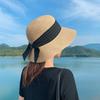 Vintage Big Eaves Hat Straw Hat Women Spring and Summer Bow Straw Bucket Hat Sunscreen Sunshade Beach Hat Sun Hat