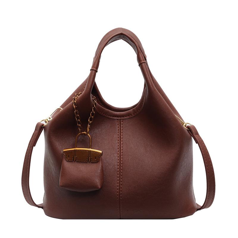 High-texture Light Luxury Portable Tote Bag Women's 2025 New Large-capacity Fashionable Retro Shoulder Crossbody Mother and Child Bag