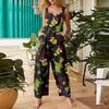 Women's Jumpsuit Halloween Print Casual Loose Vintage Shoulder Strap Cotton Linen