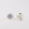 Milky Opal Gemstone 925 Sterling Silver Jewelry Handcrafted Stud Earrings 0.5" EE-178-18