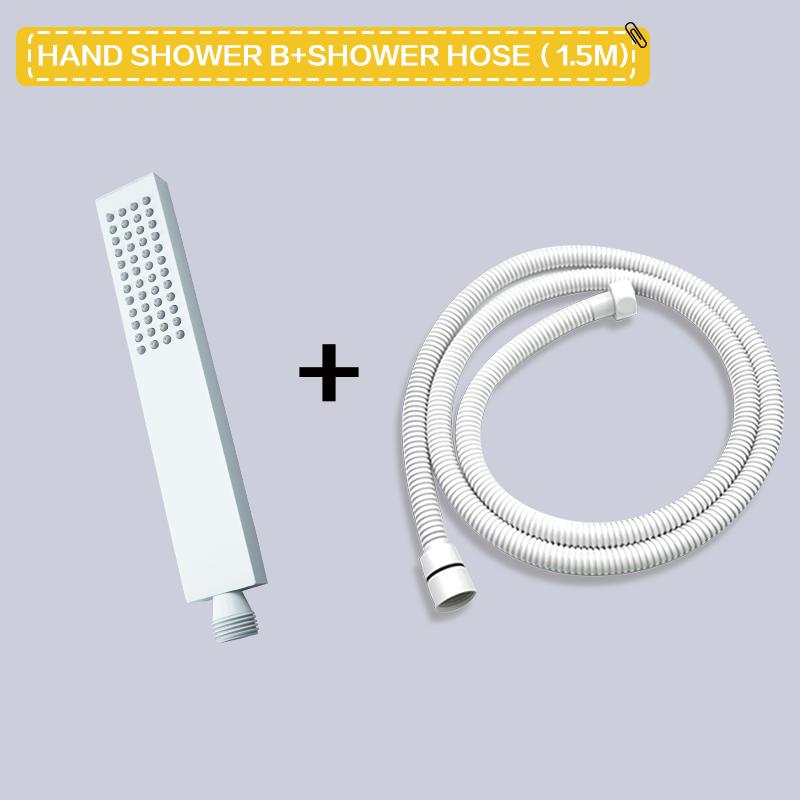 Brass White Handheld Shower Head Bathroom Round and Square Adjustable Stand Handheld Shower Head Wall Mounted Faucet Accessories