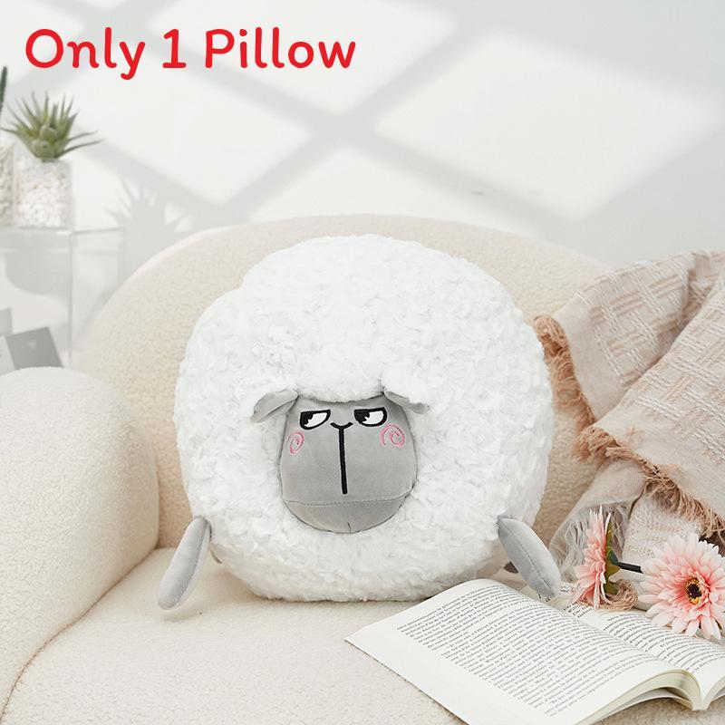 Cute Sheep Cartoon Plush Cushion For Living Room Sofa Decor Gift For Kids